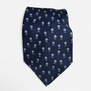 Hermes Navy Abstract Floral Pattern Tie